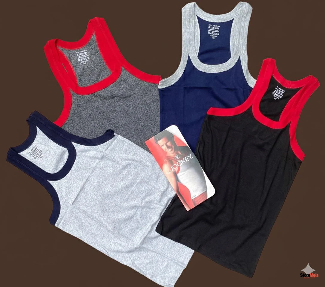 Premium Men’s Cotton Inner Vest Combo – Sleeveless Comfort Fit Vest (Pack of 4, Free Size M–XL)