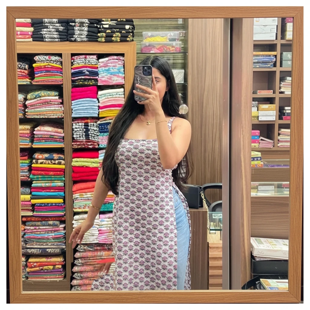 Storemela Fashionable Printed Rayon Sleeveless Kurti – Elegant Casual & Party Wear Ethnic Top (XS–XXXL)
