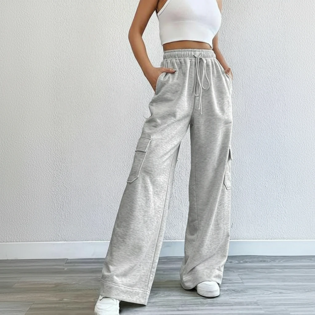 Women Grey Cotton Trouser Pant – 6 Pocket Regular Fit Casual & Formal Pants