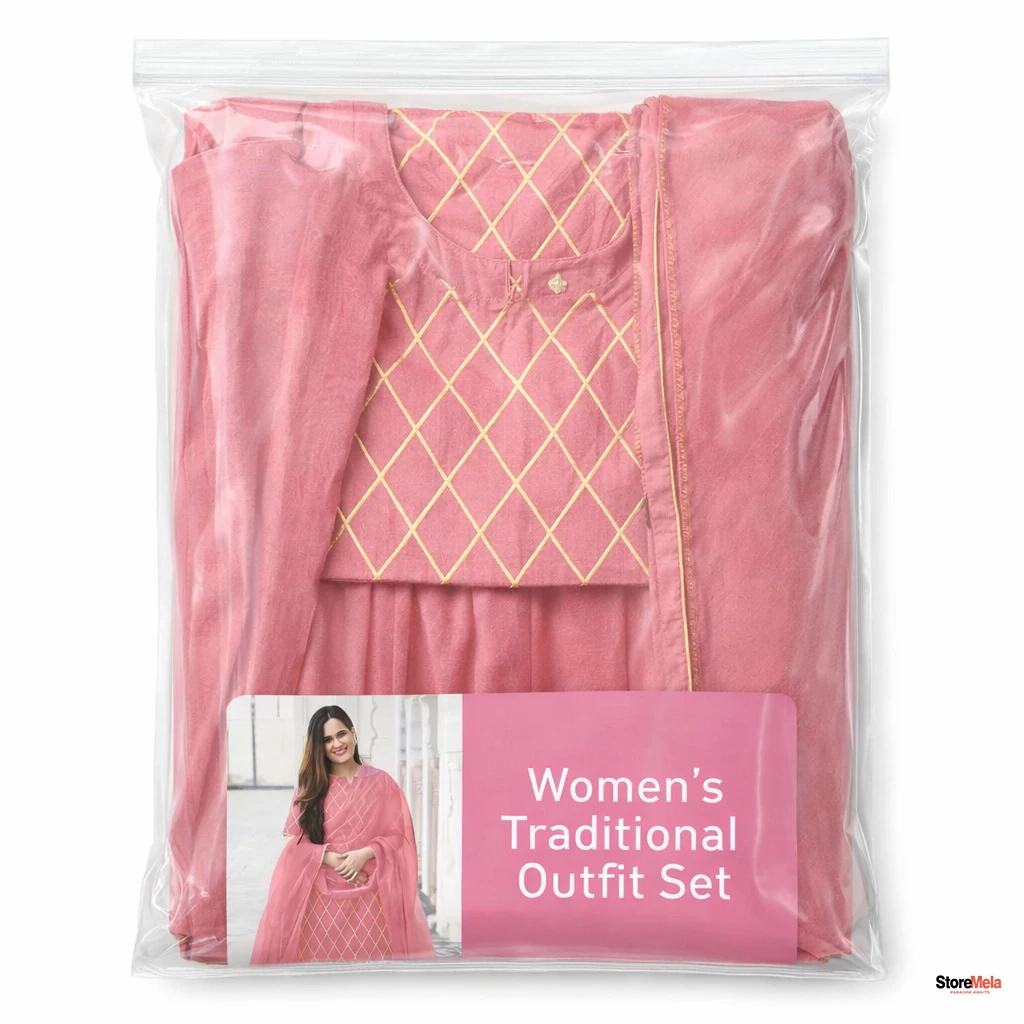 Women’s Peach Rayon Kurti Sharara Set with Net Dupatta – Embroidered Party Wear A-Line Suit